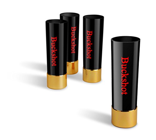 Barbuzzo Buckshot Shot Glasses - Set of 4 - 12-Gauge Shotgun Shell Shaped Shots