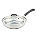 Cook N Home 10-Inch Stainless Steel Saute Fry Pan With Lid, 3 Quart