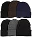 ToBeInStyle Men’s Pack of 6 Double Layered Winter Warm Basic Beanies - Assorted Colors