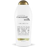 OGX Nourishing Shampoo, Coconut Milk, Salon Size, (1) 25.4 Ounce Bottle, Paraben Free, Sulfate Free, Sustainable Ingredients, Hydrating, Balancing and Strengthening