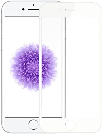 New iPhone 7 Plus Screen Protector, AOZHUN Premium Tempered Glass 3D Full Coverage Ballastic Screen Film, 9H Hardness HD Clear for iPhone 7 Plus 5.5 inch. (White)