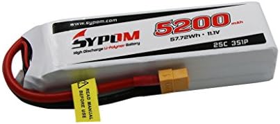 Sypom LiPo Battery Pack 5200mAh 11.1V 25C 3S with XT60 Plug for FPV Racing