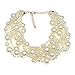 utop JNF Large Big Pearl Necklace and Earring Set Multi Strand Pearl Necklace Costume Jewelry Chunky Pearls Necklaces for Women (white pearls)