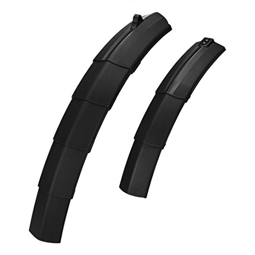 Mountain Bike Fenders Set, Retractable Front Rear Mudguards With Tail Light by Coerni (Black) - Thumbnail 5