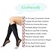 2 Pairs Open Toe Knee Length Copper Infused Zipper Compression Socks By Gofriendly 15-20 mmHg Support 3 Size (L/XL, 1 Black 1 Nude)