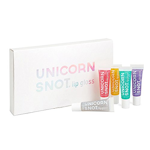 Unicorn Snot LIP GLOSS GIFT SET for Long-Lasting Shimmer - Value Set of Five (5) in 10ml Pink, Purple, Blue, Silver and Gold (Vegan & Cruelty-Free)