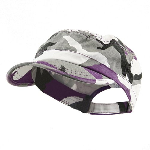 MG Enzyme Washed Cotton Twill Cap,  Lilac Camo One Size