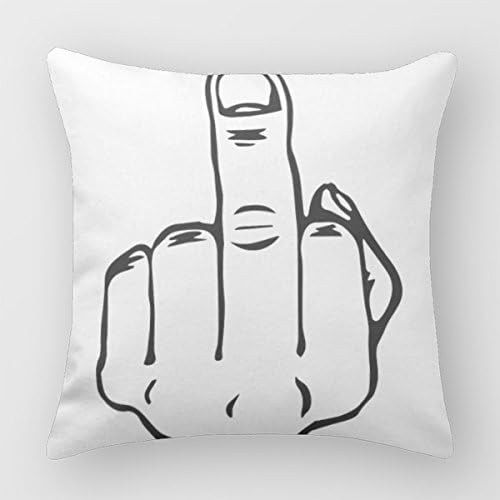 Dearo Middle Finger Home Pillow Cover Sofa Pillow Cases 16 X 16