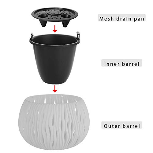 seishin White Hanging planters Indoor Plants Drainage Hanging Baskets