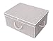 StorageWorks 55L Storage Bin Decorative Closet Storage Box with Double-Open Lid, Mixing of Gray, Brown & Beige, Bamboo Style, Extra Large