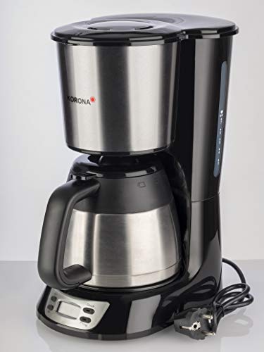 Korona 10332 Kaffeemaschine mit Timer, Edelstahl schwarz mit Thermoskanne – Bild 7