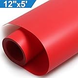Heat Transfer Vinyl HTV for T-Shirts 12 Inches by 5 Feet Roll (Red)