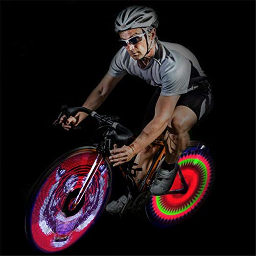 Bicycle Wheel Light , LtrottedJ 64 LED Colorful Double-Side Display Cycling Bicycle DIY Spoke Wheel Light 2019