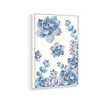 Framed Canvas Home Artwork Decoration Succulent Plant Canvas Wall Art for Living Room, Bedroom - 16x24 inches