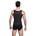 FeelinGirl Men's Latex Steel Boned Waist Cincher Corset Vest Size M Black