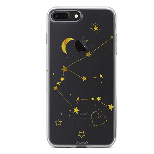 iPhone 8 Plus Case Galaxy Zodiac,Cute Aquarius iPhone 7 Plus Funny Starry Galaxy Moon Star Milkyway Aquarius Case-Zodiac Design iPhone 8 Plus Clear Rubber Case for Girls Teens