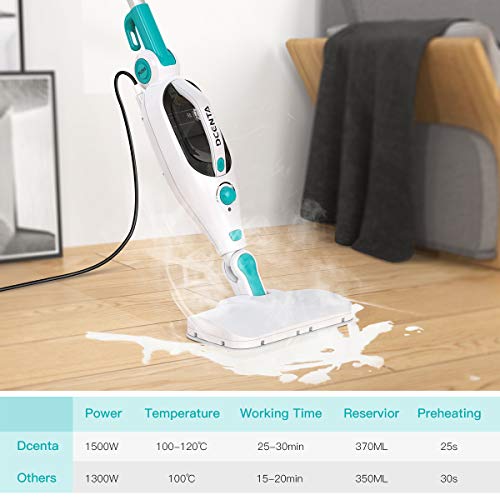 Dcenta Steam Mop Cleaner,12 in 1 Convenient Detachable Handheld Steam