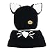 Jenny Shop Winter Kids Warm Fox Animal Hats Knitted Coif Hood Scarf Beanies for Autumn Winter, Black