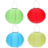 RioRand Chinese waterproof outdoor garden solar hanging LED light lanterns (Red/green/blue/yellow)