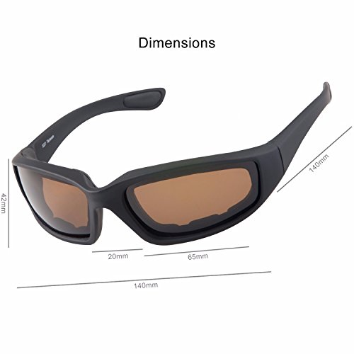 WYND Blocker Polarized Motorcycle & Fishing Floating Sports Wrap Sunglasses (Black / PZ Amber Lens)