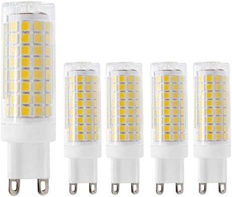 G9 LED Light Bulbs, 7W (60-75W Halogen Equivalent), Warm White(3000K), Not Dimmable G9 LED Bulb, AC 120V, 360°Beam Angle, G9 Base, G9 Bulb for Home 5 pack V