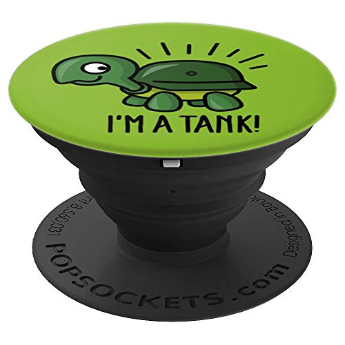 Funny I'm a tank - army helmet turtle men kids gift - PopSockets Grip and Stand for Phones and Tablets
