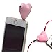 Elemart Multi Function 2-Way Heart Shaped Headphone Splitter 3.5mm Jack Plug Keychain
