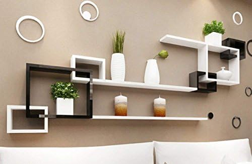 VIOY Shelf Organizer Bins Shelf Dividers For Closets Storage Rack Storage Box Wall Shelf Creative Plaid Ornament Shelf Living Room Wall Hanging Bookshelf Walls Clapboard
