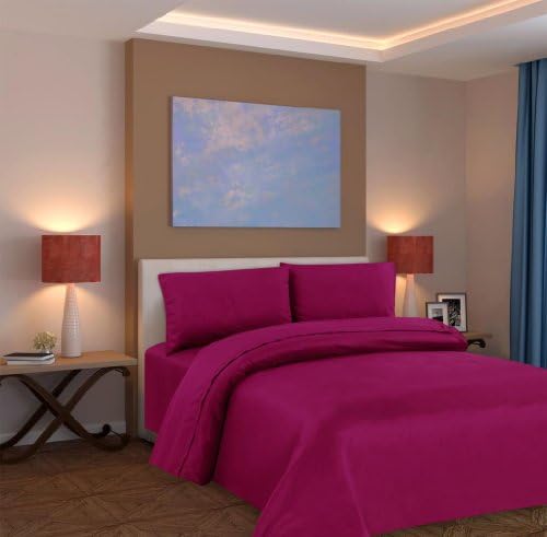 Hanna Davis Collection Affordable 4 Piece Sheet Set - King Size, BURGUNDY