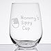 Personalized Mommy's Sippy Cup Engraved Stemless Wine Glass- First Mothers Day Gifts for Mom, Wife - Funny Mom Gifts from Daughter, Son - Best Mom Birthday Presents for Any Mom, New Mom - SG15