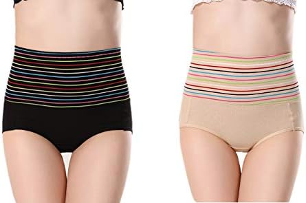 Ritu Creation Women's Cotton Spandex High Waist Panty/Tummy Control Panty (Pack of 2)