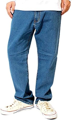 デニムパンツ メンズ 大きいサイズ 選べる股下 スリム レギュラーフィット ストレッチ テーパード ジーンズ