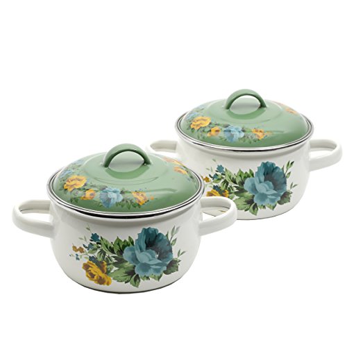 Click Here to See More Images The Pioneer Woman ROSE SHADOW 2-pack MINI Dutch Oven Pan with Lids (1)