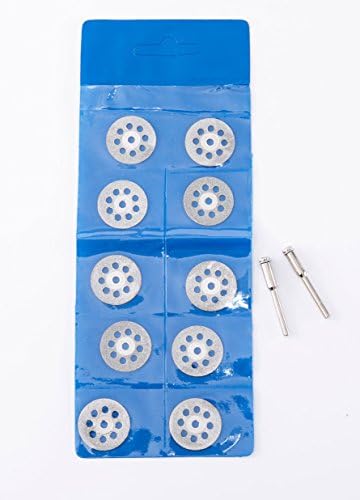 Mini Skater 10 Pieces 22mm Diamond Cutting Wheel Sharp Vented Diamond Saw Cut Off Grinding Discs with 3mm Mandrel Dremel Rotary Tools For Cutting Gemstones Metal Tile Hardwood Carving