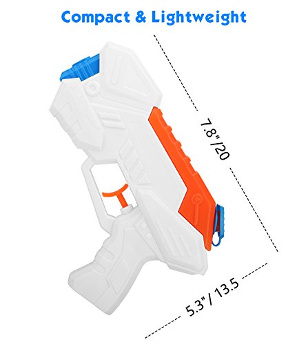 Zooawa Water Gun Blaster Pump, 2 Packs Water Blaster Shooting Water Pistols Kids Party Favor Toy for Summer Swimming Pool Beach Backyards, Black + Orange - Thumbnail 5