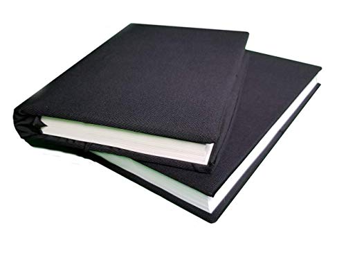 Book Protector with Sewn in Book Marker (Black) 6 Pack Stretchable Book Cover Washable Reusable Durable for Hard Book Cover