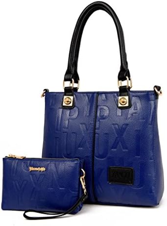 YANXI Letter Handbag Lady Fashion Shoulder Handles PU Leather Tote Bag With Zipper Women Bag Set