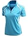 Coolon 2 Tone Collar Zipup Polo T-Shirt Blue L