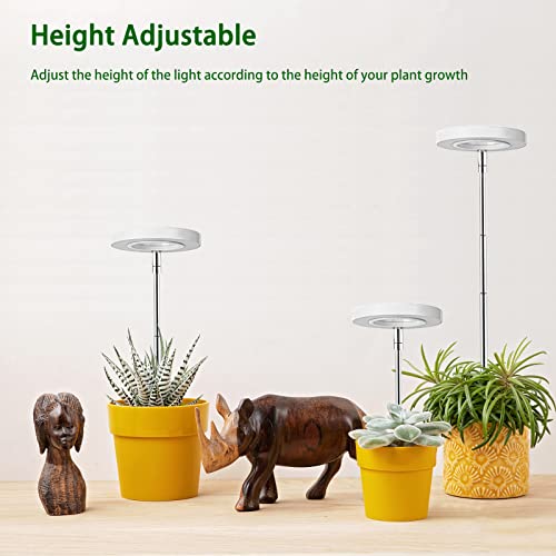Grow Light, Turbomol Full Spectrum Grow Light, Grow Lights for Indoor Plants, 2 Different Light Modes Three Color Switching, Height Adjustable, Auto On/Off Timer 3/9/12H, 9 Dimmable Levels, Pack of 2
