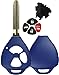 KeylessOption Just the Case Keyless Entry Remote Head Key Combo Fob Shell-Blue
