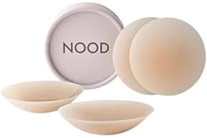 Nipple Covers NOOD No-Show 2-Pack - Reusable Matte Silicone Pasties for Backless Dresses & Swimwear - Seamless & Waterproof