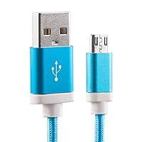 2 Pack: 3ft (1m) Gold Micro- USB to 2.0 Male USB High Speed Cable Data Sync for Android - Premium Phone Charging Cable for Samsung, HTC, Sony, Motorola, LG, Blackberry, Nokia (Blue 1 Pack) from Kable King