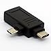 BSHTU 2-in-1 Micro USB 3.0 & 2.0 Type C OTG Adapter, USB-C Male Micro USB Male to USB-A 3.0 Female Converter On The Go for Android Google Nexus Samsung Galaxy Note ect. (90 Degree)