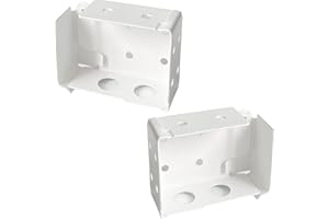 Cutelec 2pcs Box Mounting Bracket for Low Profile Horizontal Blinds with 1-3/4" x 2 1/2" Headrail - White Color