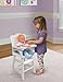 Badger Basket Doll High Chair with Padded Seat for 18-Inch Dolls – White/Rose Design