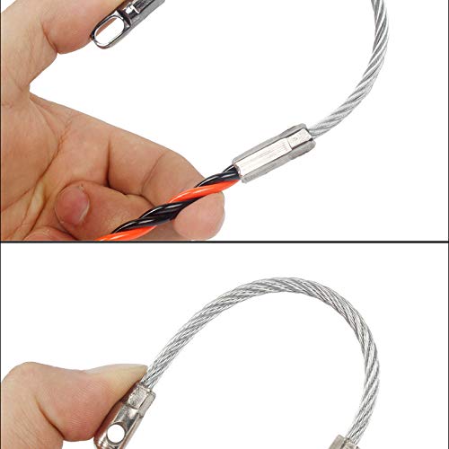 StartFine Fish Tape Wire Puller Through Wall Wire Threader Fish Cable plus Fish Cable Fastener with Steel rope 6MM 82 ft