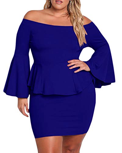 Yskkt Womens Plus Size Peplum Dresses Off The Shoulder Bell | Desertcart BAHRAIN Yskkt Womens Plus Size Peplum Dresses Off The Shoulder Bell | Desertcart BAHRAIN