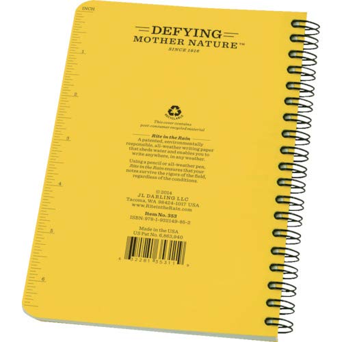 Rite in the Rain All-Weather Side-Spiral Notebook, 4 5/8" x 7", Yellow Cover, Field Pattern(No. 353N) - Thumbnail 7