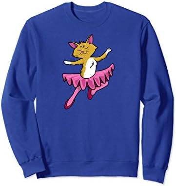 Unisex Ballet Dancing Cat with TuTu Slippers Kids fun Sweater 2XL Royal Blue