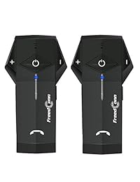Motocicleta sistemas de comunicación, freedconn Colo   Casco Auricular Bluetooth intercomunicador para moto esquí (NFC manos libres range 1000 m 2   3riders Pairing Negro & Rojo & Plata Shell Pack de 2)